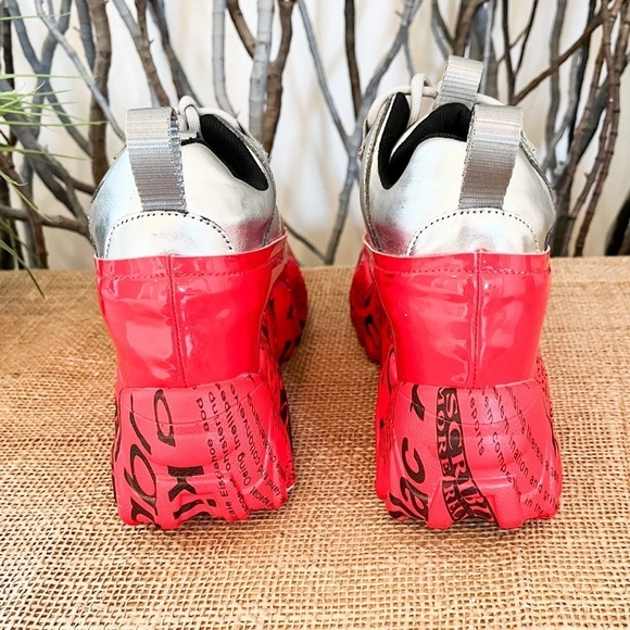 Anthony Wang BlackBerry-04 ColorBlock Wedge Platform Sneakers Size 8 - Picture 5 of 13